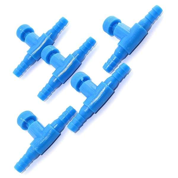 DGZZI DGZZI T-Shaped Control Valve 5PCS - 2 Way Air Line Regulator for 4mm Aquarium Fish Tank Pump