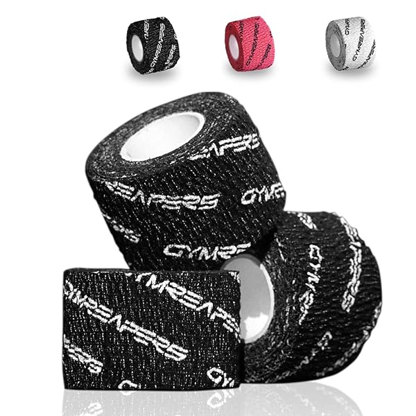 Gymreapers Gymreapers Weightlifting Adhesive Thumb Tape for Olympic Lifting and Powerlifting 3 Rolls Black Stretchy Athletic Grip Protection
