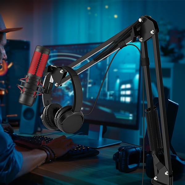 K KASONIC K KASONIC Microphone Stand, Adjustable Microphone Desk Stand for HyperX Mic Boom Arm Stand for Broadcasting Recording, Voice-Over Sound Studio, Stages, Streaming, Singing and TV Stations - View 5 of 8