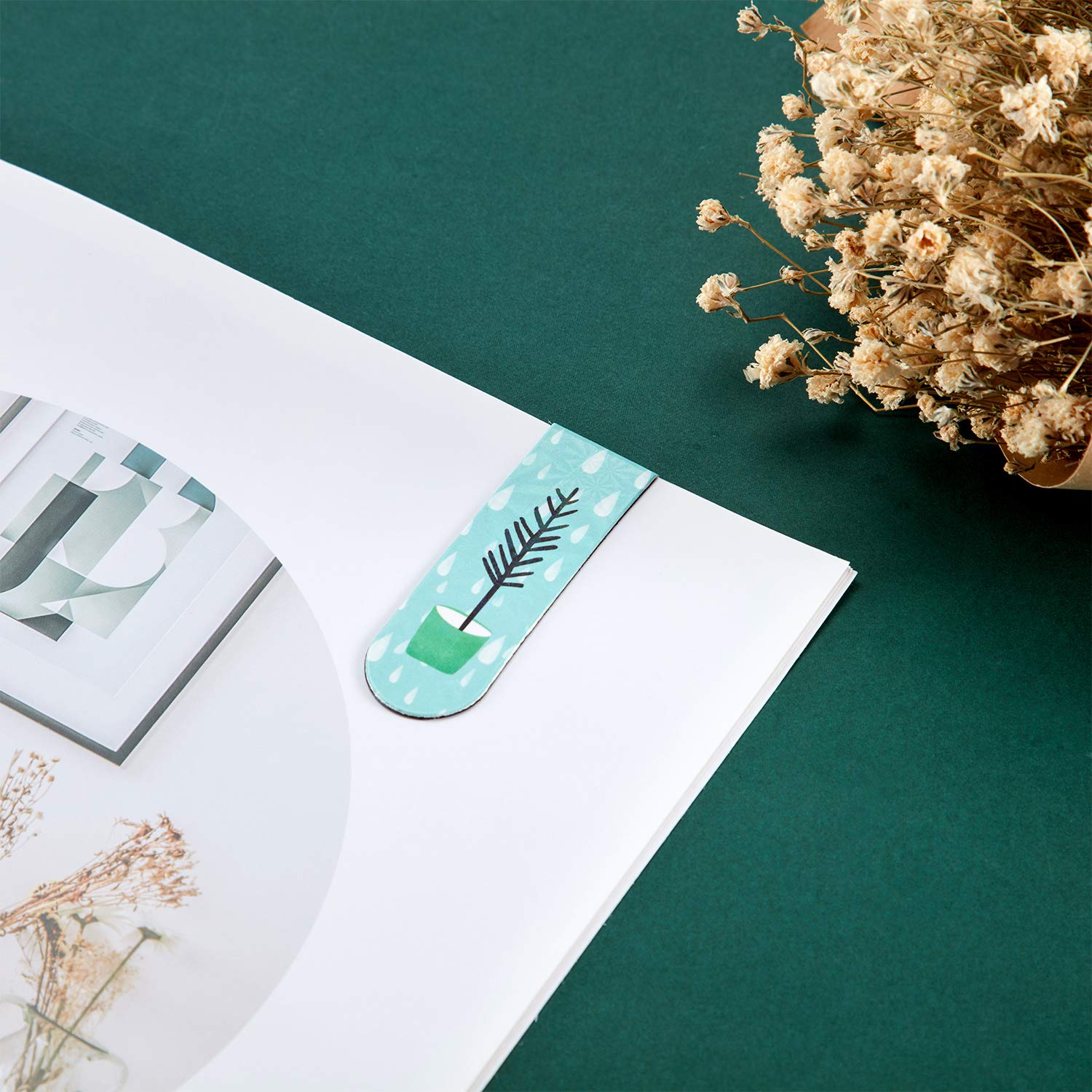 Outus 30 Cute Magnetic Bookmarks - Plant-Themed Page Markers for Students & Office Use - View 6 of 7