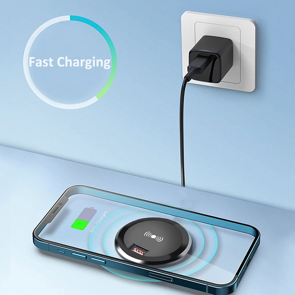 hopopower hopopower 15W Fast Wireless Charging Station Pad for iPhone 14 13 12 11 Galaxy S22 S21 S20 Note 20 Desk Wireless Charger - View 3 of 7