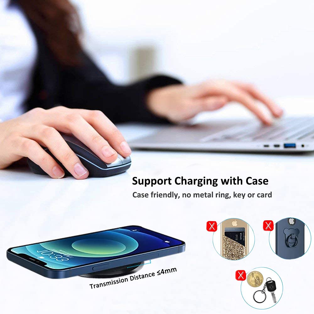 hopopower hopopower 15W Fast Wireless Charging Station Pad for iPhone 14 13 12 11 Galaxy S22 S21 S20 Note 20 Desk Wireless Charger - View 4 of 7