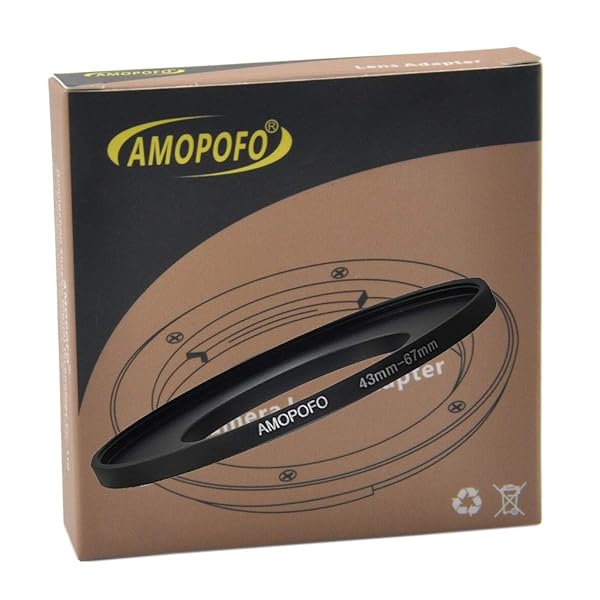 Amopofo Metal Step Up Ring Adapter 43mm to 67mm CNC Machined Space Aluminum Lens Adapter for Filters Matte Black Finish - View 7 of 7