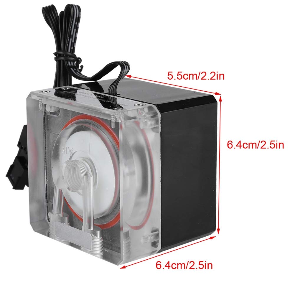 Bewinner Mute Water Pump for PC Water Cooling with PWM Control Universal G1/4 Thread Connection D Port and 4 Pin Interface - View 7 of 9