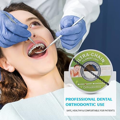 ANNWAH ANNWAH Colorful Orthodontic Braces Rubber Chains for Effective Dental Treatment Long Blue 15 Power Chains - View 3 of 6