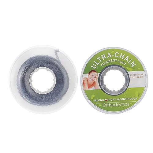 ANNWAH ANNWAH Colorful Orthodontic Braces Rubber Chains for Effective Dental Treatment Long Blue 15 Power Chains