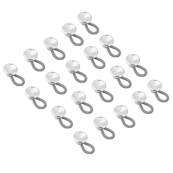 Hztyyier 20 Sets Metal Collar Buttons and Elastic Waist Extenders for Dress Shirts and Pants