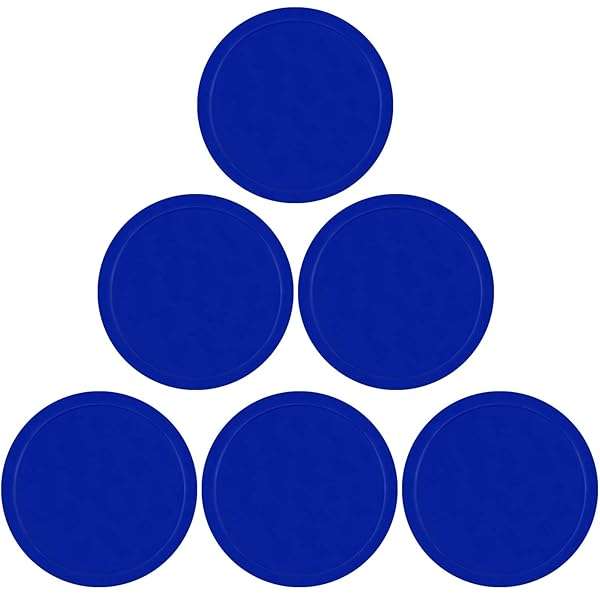 "ONE250 3.25" Air Hockey Pucks - Full Size Goal Pack Replacement (6 Blue Pucks) for Game Tables"