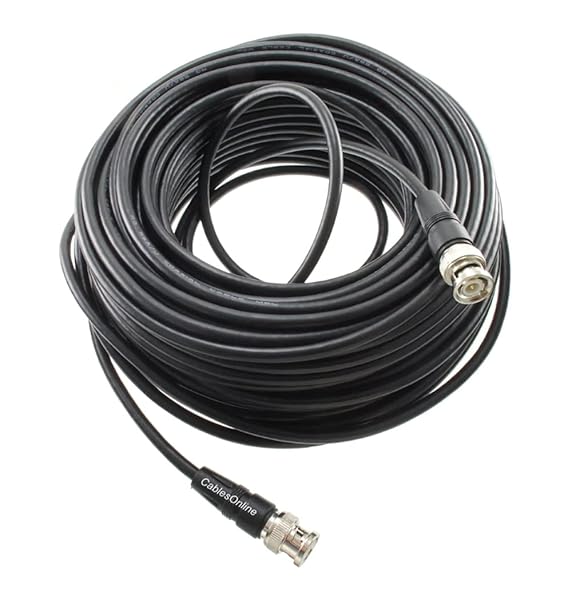 CablesOnline RG58A/U 50 Ohm Antenna Network Coaxial Cable 100ft with BNC Male Connectors