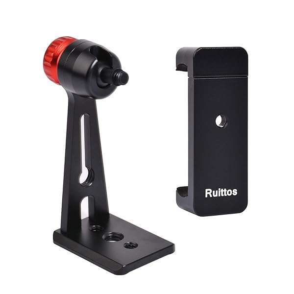 Ruittos Ruittos Phone Holder for Tripod, Metal Cellphone Tripod Adapter 360 Degree Rotation Vertical Video Smartphone Bracket Clip Compatible with iPhone X XS XR 8 Samsung Galaxy S10 S9+ Huawei (Black C18) - View 4 of 8