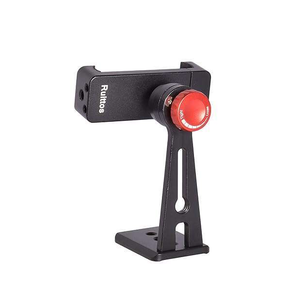 Ruittos Ruittos Phone Holder for Tripod, Metal Cellphone Tripod Adapter 360 Degree Rotation Vertical Video Smartphone Bracket Clip Compatible with iPhone X XS XR 8 Samsung Galaxy S10 S9+ Huawei (Black C18) - View 6 of 8