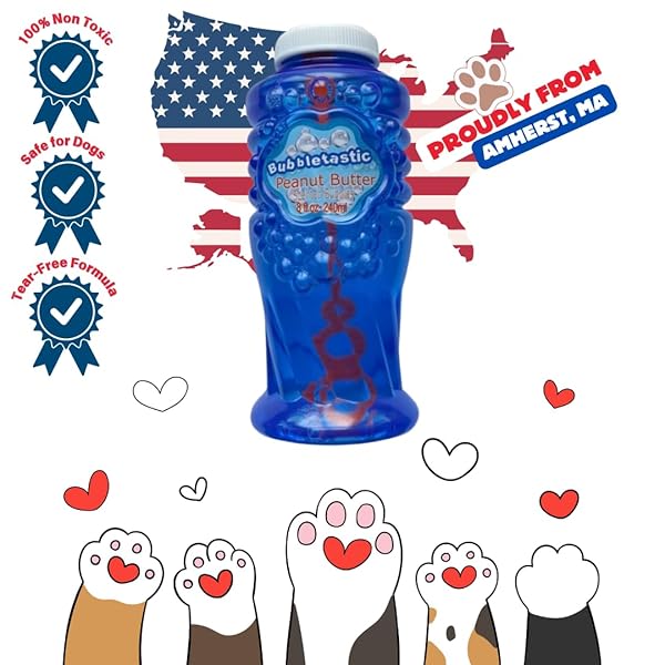 Bubbletastic Peanut Butter Scented Bubbles for Dogs and Kids Non Toxic Tear Free Safe 5 Pack - View 3 of 8
