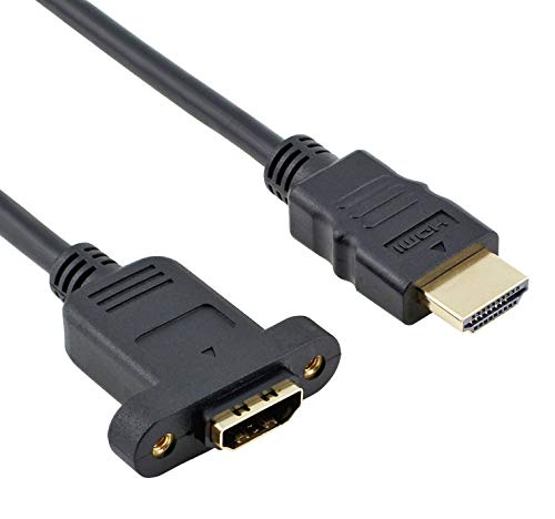 Qaoquda Qaoquda High Speed HDMI Extension Cable 3.3FT Male to Female Panel Mount 4K Support for Blu Ray Player 3D TV Roku Xbox360 Black - View 2 of 5