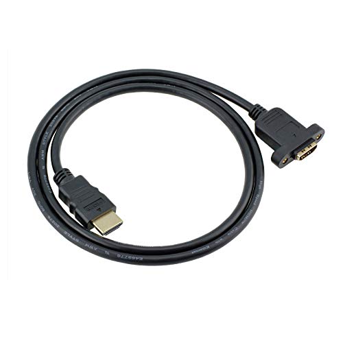 Qaoquda Qaoquda High Speed HDMI Extension Cable 3.3FT Male to Female Panel Mount 4K Support for Blu Ray Player 3D TV Roku Xbox360 Black - View 3 of 5