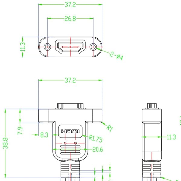 Qaoquda Qaoquda High Speed HDMI Extension Cable 3.3FT Male to Female Panel Mount 4K Support for Blu Ray Player 3D TV Roku Xbox360 Black - View 4 of 5