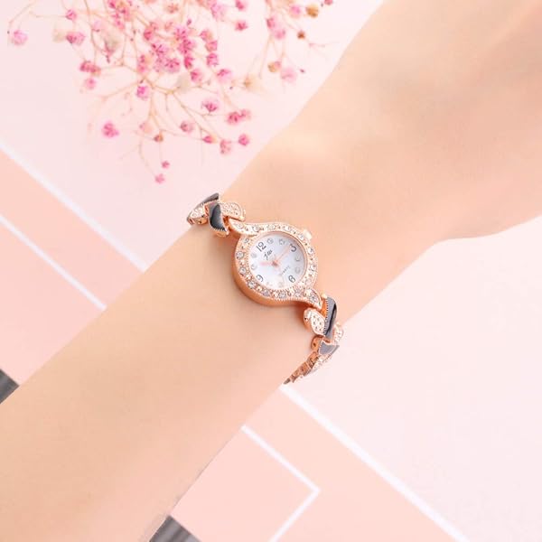 Weicam Weicam 5 Pcs Women's Elegant Crystal Bangle Bracelet Leaf Analog Quartz Wrist Watches - View 3 of 9