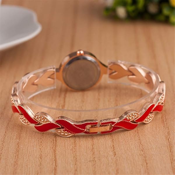 Weicam Weicam 5 Pcs Women's Elegant Crystal Bangle Bracelet Leaf Analog Quartz Wrist Watches - View 5 of 9