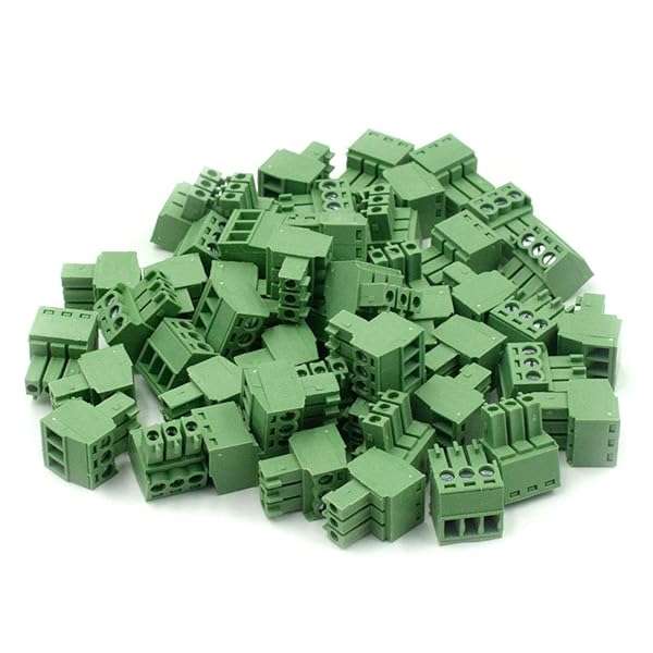 Buy Hxchen 3-Pin 300V KF2EDGK 3.5mm PCB Screw Terminal Block Connector - 50 Pcs Green