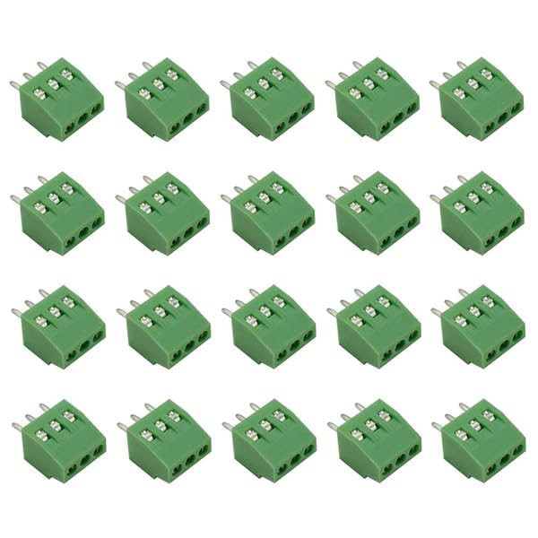 Hxchen 3 Pin 2.54mm Pitch 150V 6A PCB Mount Screw Terminal Block Connector Pack of 20