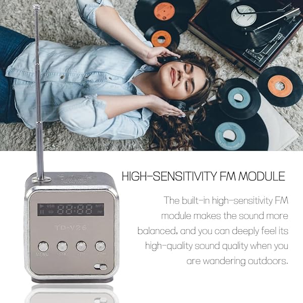 Wytino Portable Mini Speaker Music Player with FM Radio Stereo Support for Card and U Disk Black - View 4 of 10