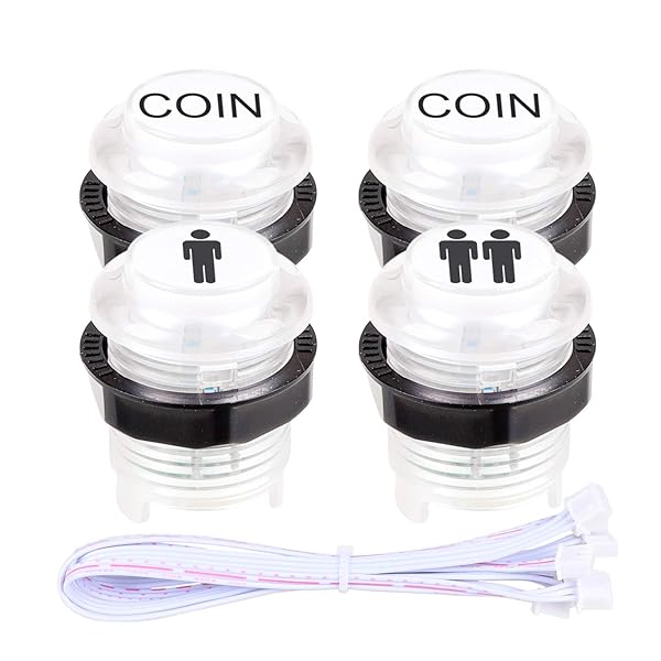 Fosiya Fosiya LED Arcade Joystick Buttons Kit 8 Way Joystick and 20 LED Buttons for 2 Player Video Games Compatible with Windows PC MAME Raspberry Pi - View 4 of 8