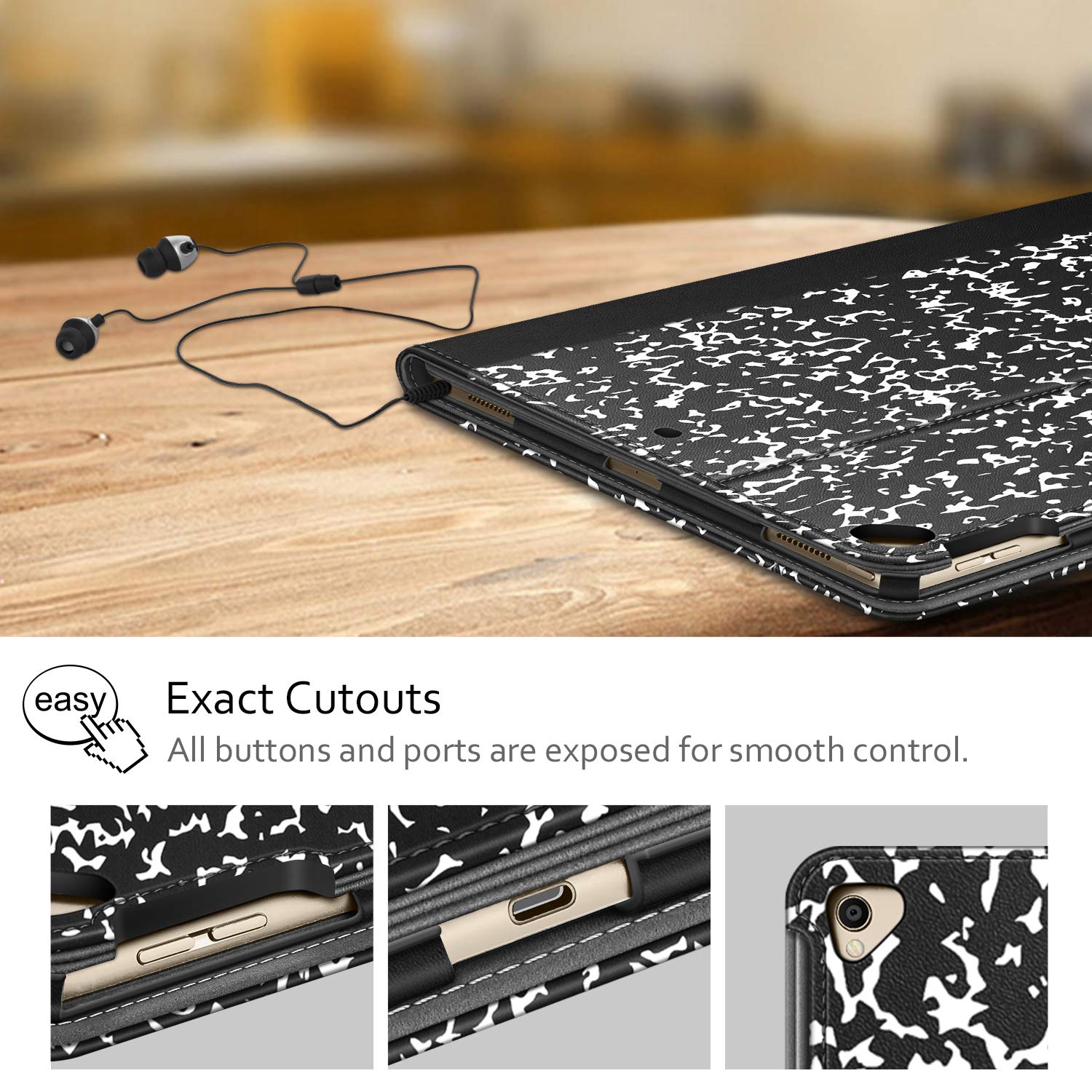 Fintie Multi-Angle Case for 2017 2015 iPad Pro 12.9 inch Old Model with Corner Protection Folio Stand Cover Pencil Holder Auto Wake Sleep - View 5 of 9