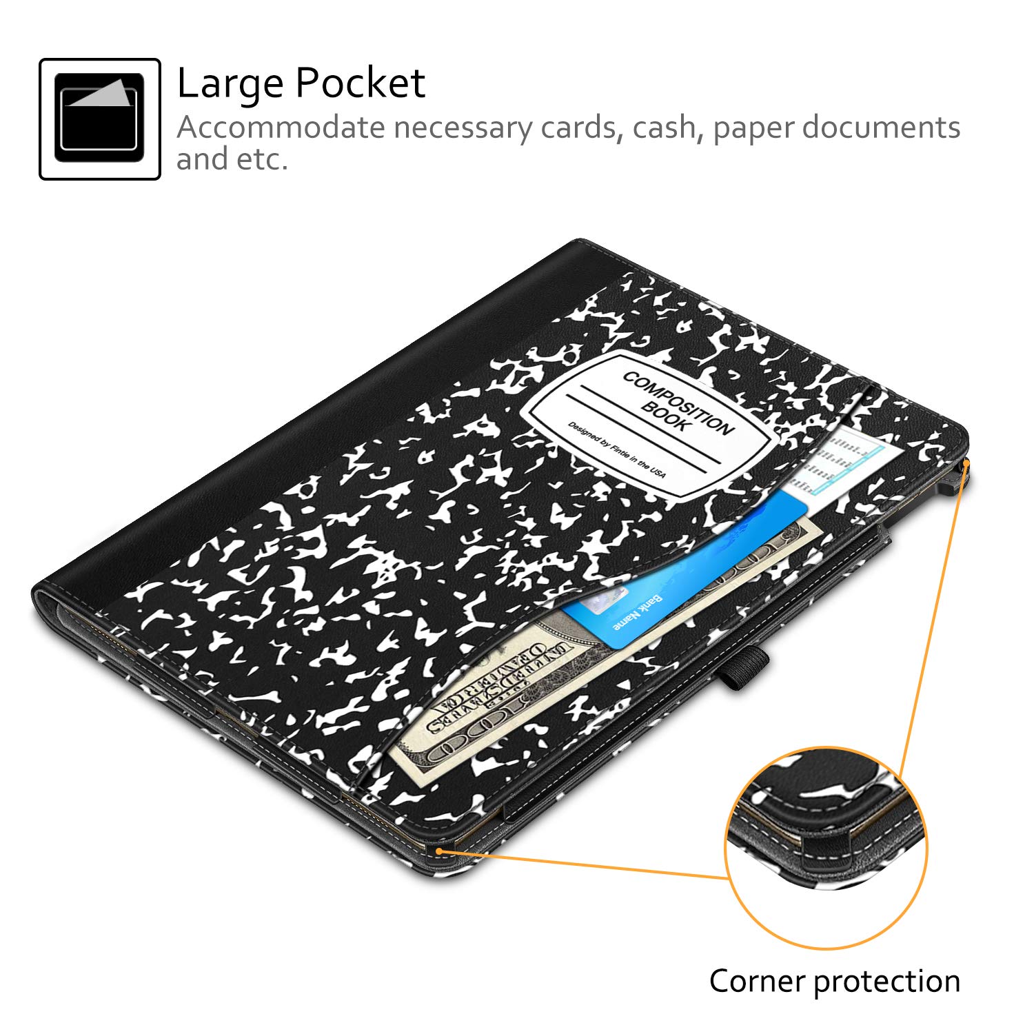 Fintie Multi-Angle Case for 2017 2015 iPad Pro 12.9 inch Old Model with Corner Protection Folio Stand Cover Pencil Holder Auto Wake Sleep - View 6 of 9