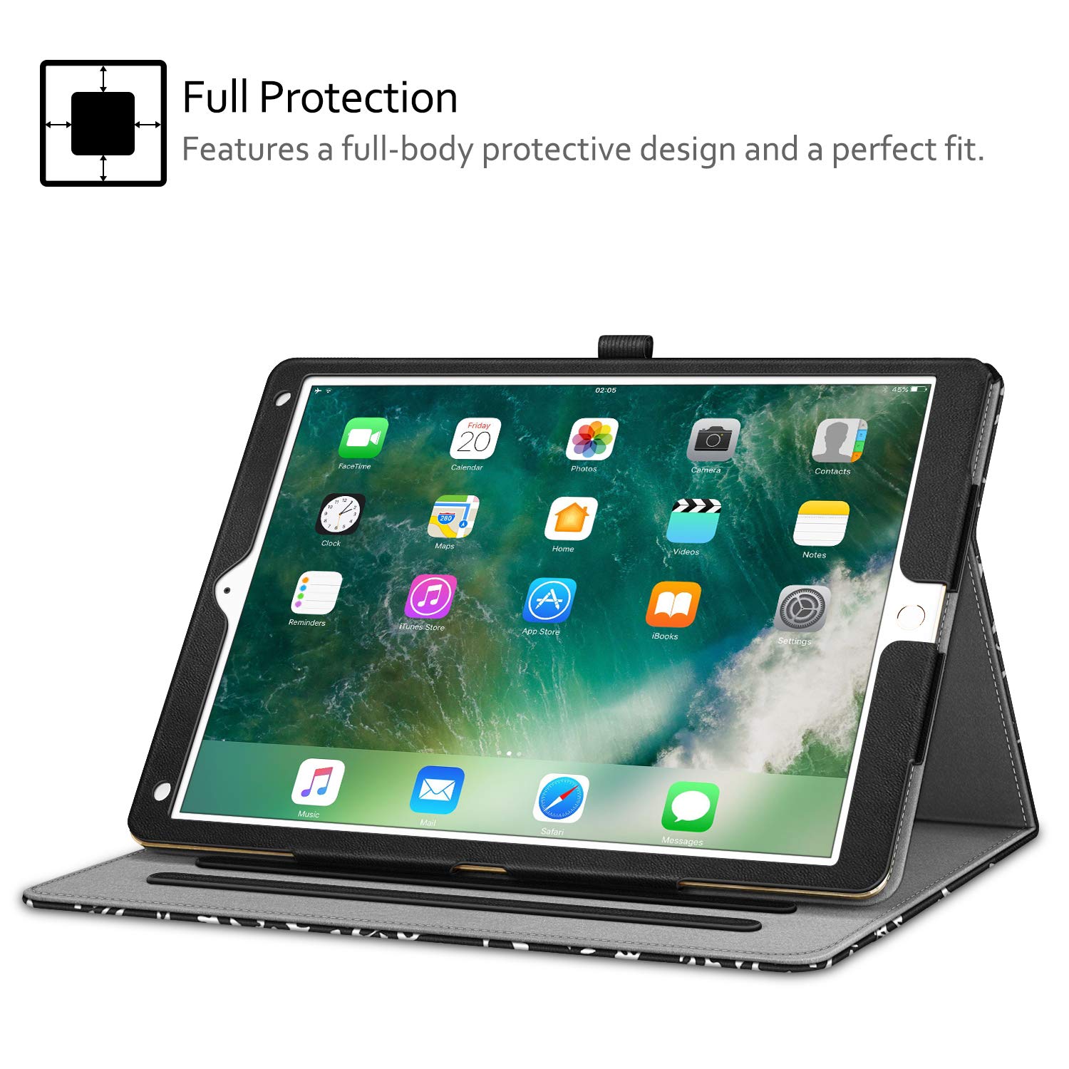 Fintie Multi-Angle Case for 2017 2015 iPad Pro 12.9 inch Old Model with Corner Protection Folio Stand Cover Pencil Holder Auto Wake Sleep - View 9 of 9