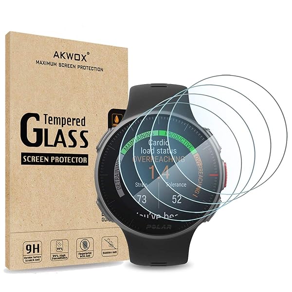 Pack of 4 Tempered Glass Screen Protector for Polar Vantage V High Definition 9H Premium Clear Protection 0.3mm 2.5D