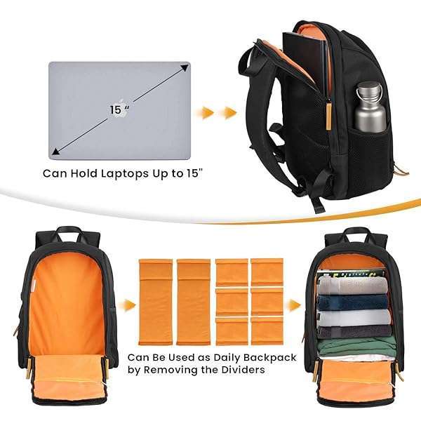 TARION "Waterproof TARION Camera Backpack - Large Capacity DSLR Bag with 15" Laptop Compartment & Rain Cover for Photographers" - View 5 of 10