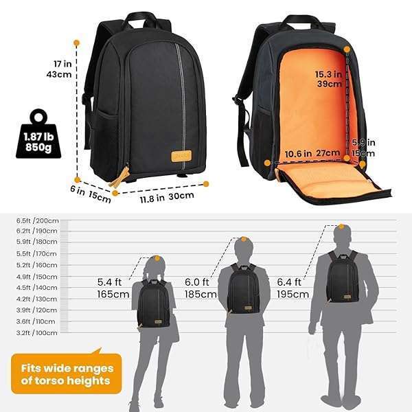 TARION "Waterproof TARION Camera Backpack - Large Capacity DSLR Bag with 15" Laptop Compartment & Rain Cover for Photographers" - View 8 of 10