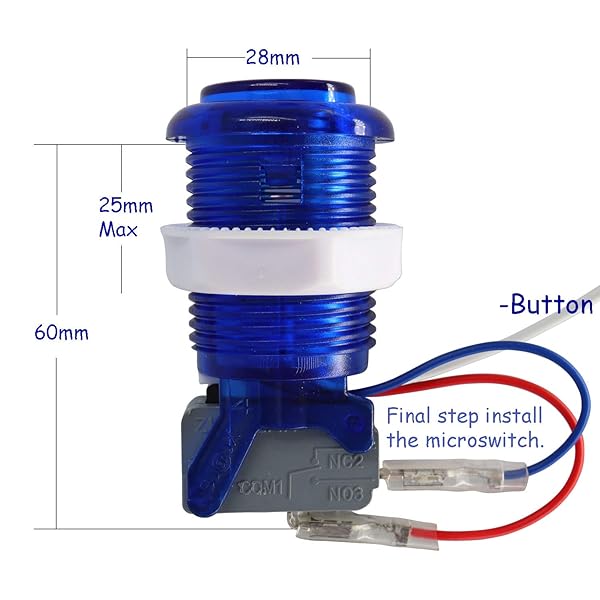 SJ@JX SJ JX 2 Player Arcade Game Stick DIY Kit with LED Buttons and Joystick USB Encoder for PC MAME Raspberry Pi Color Mix - View 4 of 8