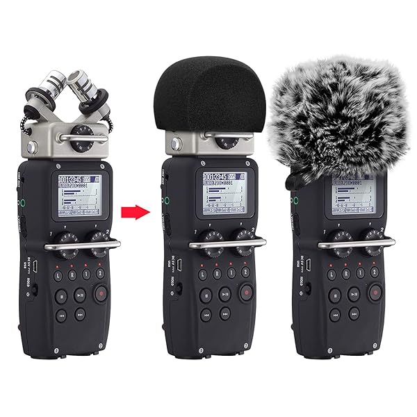 ChromLives ChromLives Windscreen Microphone Wind Muff Foam Wind Screen Cover for Zoom H5 H6 Portable Recorder Furry Foam 2Pack - View 2 of 7