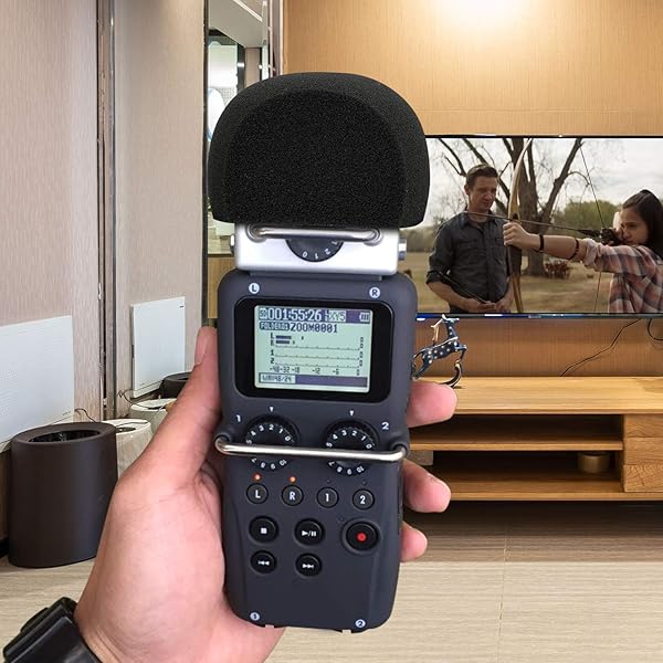 ChromLives ChromLives Windscreen Microphone Wind Muff Foam Wind Screen Cover for Zoom H5 H6 Portable Recorder Furry Foam 2Pack - View 6 of 7