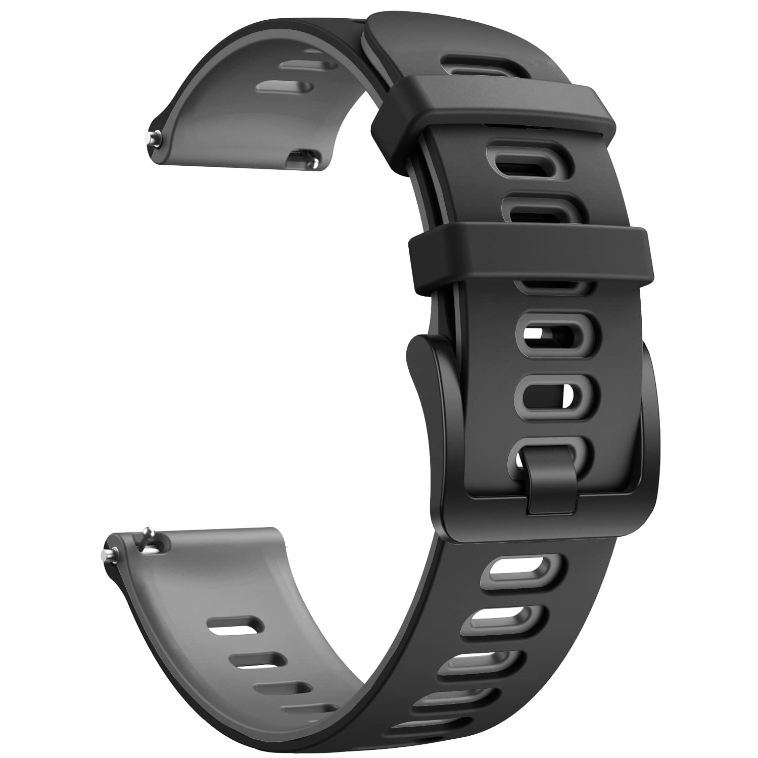 NotoCity NotoCity 20mm Silicone Replacement Bands for Vivoactive 5 3 Galaxy Watch 4 5 Active 2 Forerunner 245 645 Smartwatch Black Gray - View 3 of 9