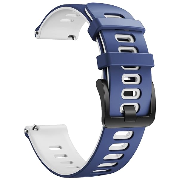 NotoCity NotoCity 20mm Silicone Replacement Bands for Vivoactive 5 3 Galaxy Watch 4 5 Active 2 Forerunner 245 645 Smartwatch Blue White - View 3 of 6