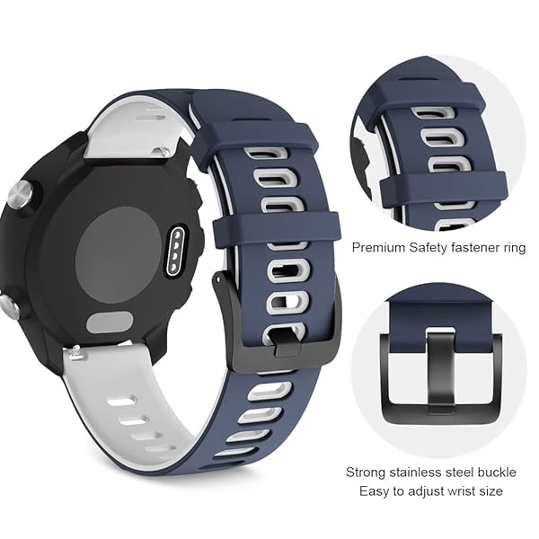 NotoCity NotoCity 20mm Silicone Replacement Bands for Vivoactive 5 3 Galaxy Watch 4 5 Active 2 Forerunner 245 645 Smartwatch Blue White - View 4 of 6