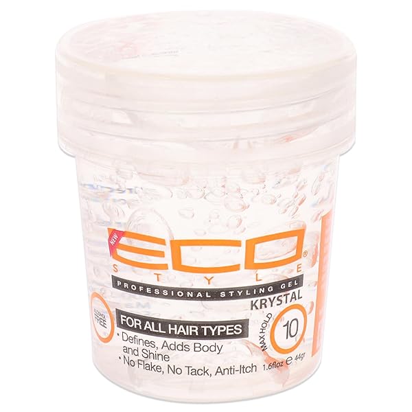 Eco Style Eco Style Ecoco Hair Gel Krystal - Strong Hold, Moisturizing, Non-Flaking for All Hair Types - 1.6 Oz