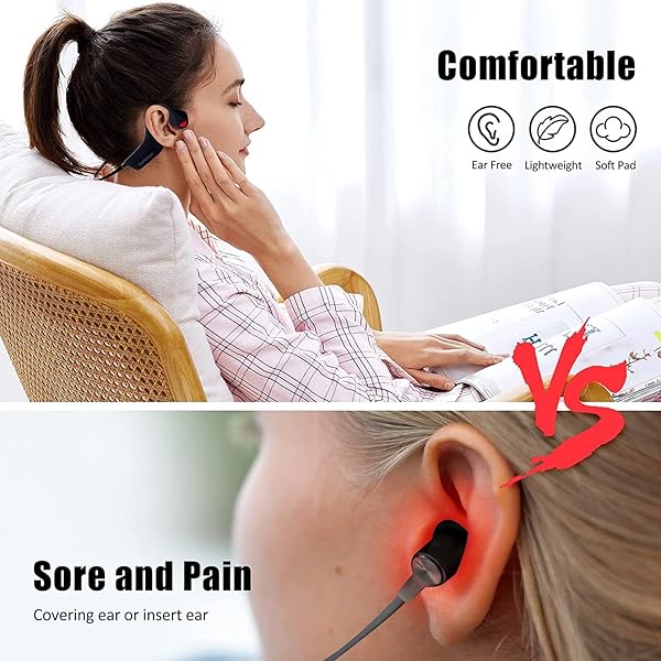 YouthWhisper Lightweight Bone Conduction Headphones: Wireless Open-Ear Sports Earphones for Running & Hiking - View 3 of 9