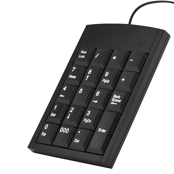 Wendry Portable Wired USB Number Pad - 19 Keys Mini Keypad for Laptop & Desktop | Plug & Play External Numeric Keyboard - View 3 of 10