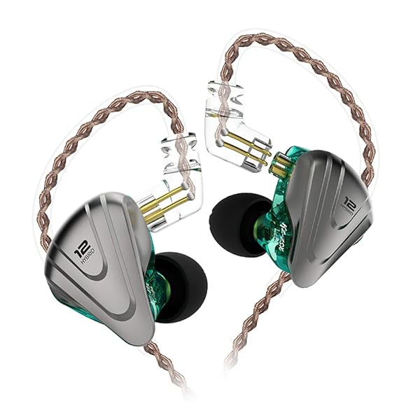 KZ ZSX 1DD 5BA Hybrid HiFi Stereo Noise Isolating in-Ear Monitors Earphones with Detachable Cable Cyan