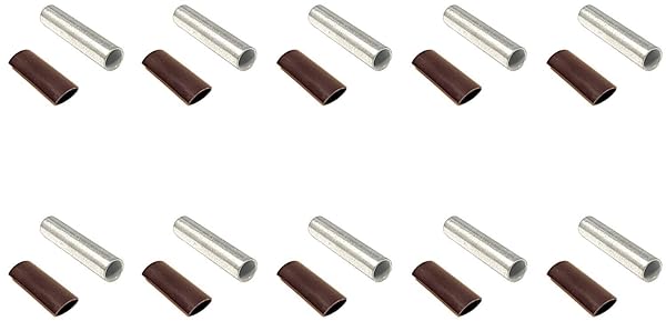 WindyNation 10 Pack 2/0 AWG Butt Splice Connectors Pure Copper Tin Coated Marine Grade Uninsulated by WindyNation