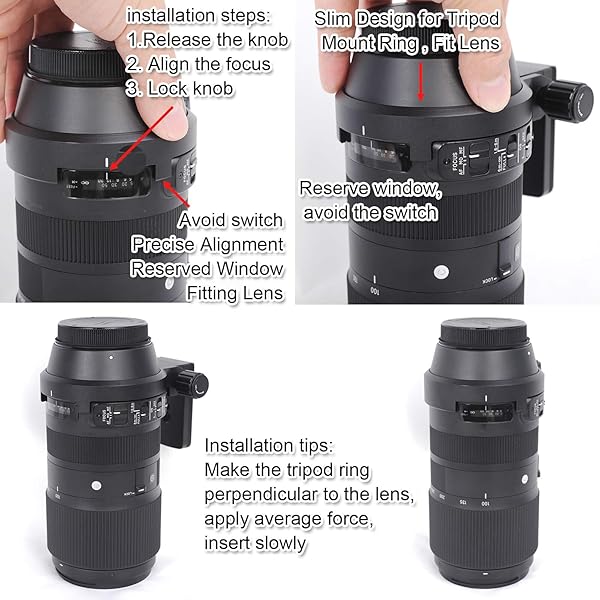iShoot iShoot Tripod Mount Ring for Sigma 100-400mm Lens - Quick Release Plate Compatible with ARCA-Swiss & Kirk - View 7 of 10