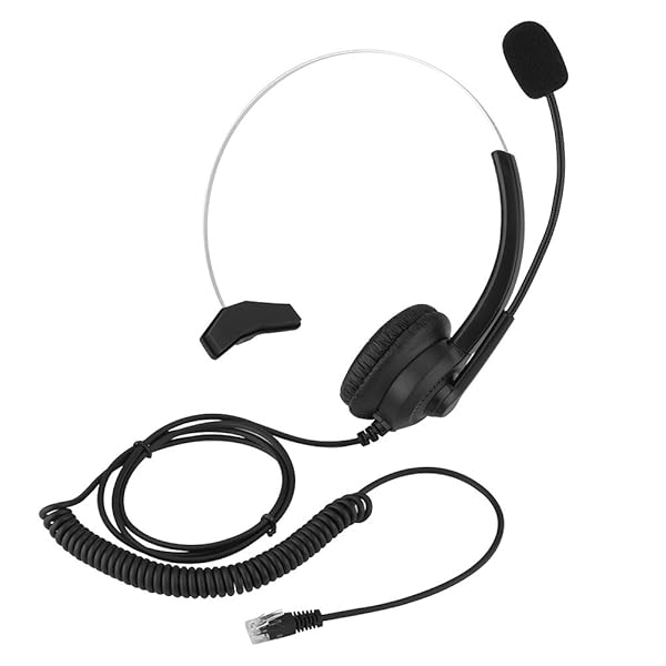 H300 Microphone Headset Noise Cancelling Corded Call Center Headset with 4 Connectors for Landline Mobile Phones and PC Games