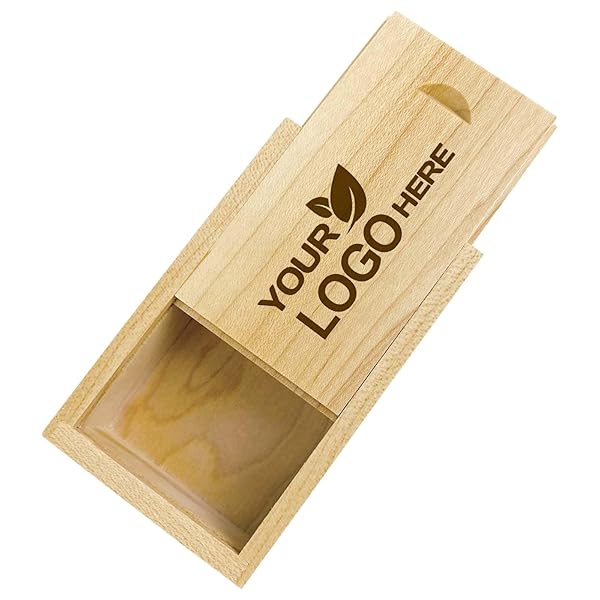 JBOS JBOS Walnut Wood Gift Box with Sliding Lid - Perfect USB Storage for Friends, Clients & Photographers (3.15x2x0.98in)