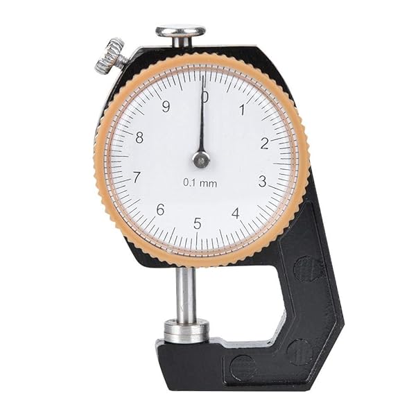 0-10mm Thickness Gauge: Accurate Flat Head Dial Tester for Leather & Cloth - 0.1mm Precision