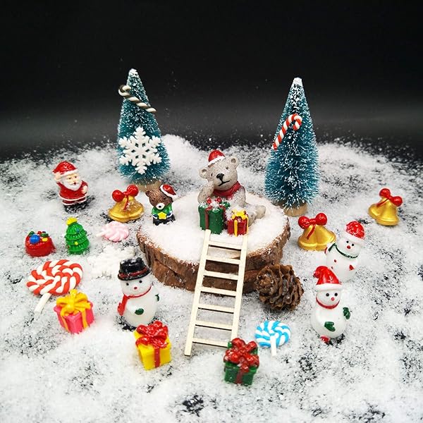EMiEN EMiEN 45PCS Resin Winter Miniature Ornament Kits for DIY Christmas Scene Fairy Garden Dollhouse and Party Decoration Accessories - View 3 of 8