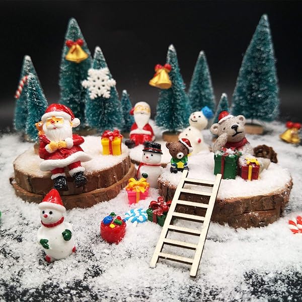 EMiEN EMiEN 45PCS Resin Winter Miniature Ornament Kits for DIY Christmas Scene Fairy Garden Dollhouse and Party Decoration Accessories - View 4 of 8