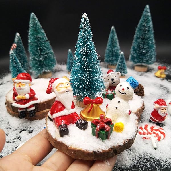 EMiEN EMiEN 45PCS Resin Winter Miniature Ornament Kits for DIY Christmas Scene Fairy Garden Dollhouse and Party Decoration Accessories - View 5 of 8
