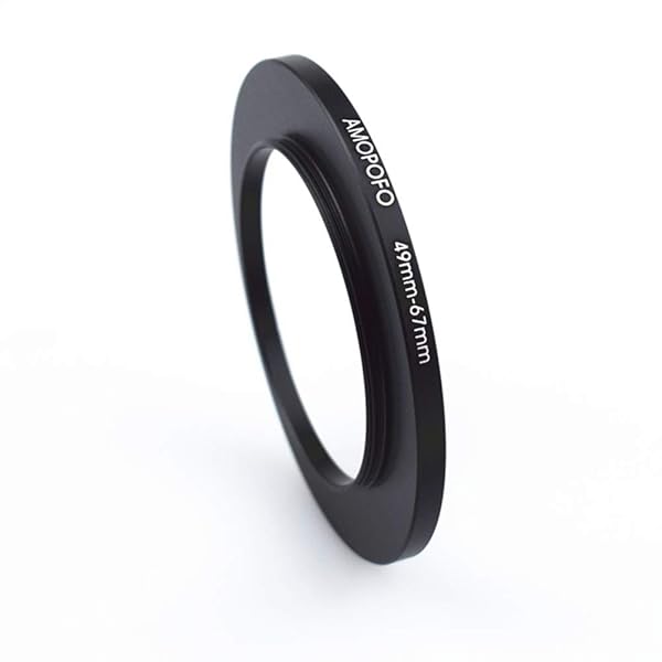 Amopofo 49mm to 67mm Metal Step Up Ring Adapter - CNC Machined Aluminum for Filters, Matte Black Finish - View 3 of 6